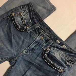 Vintage Miss Me Bootcut Jeans Low Rise size 27 Super Cute with Gems
